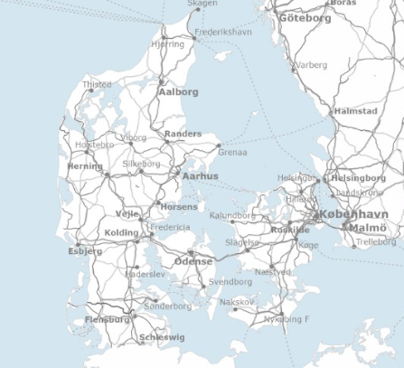 Kort over Danmark