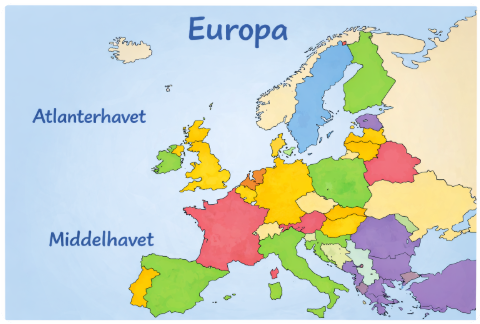 Kort over Europa